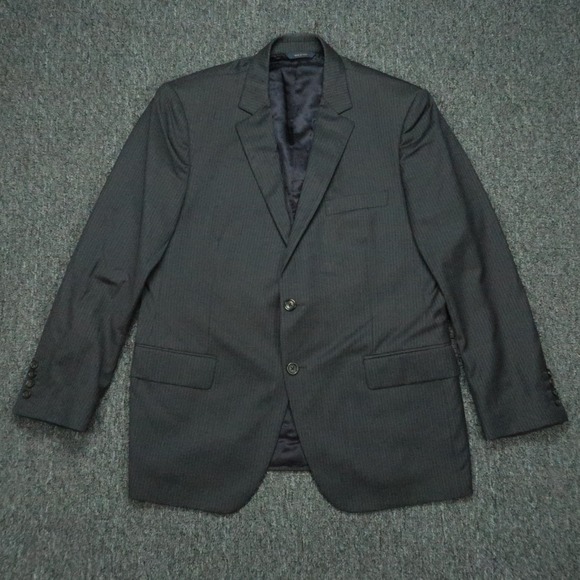 Brooks Brothers Blazer Mens 42S Gray Wool Pinstripe 1818 Fitzgerald Red Wool